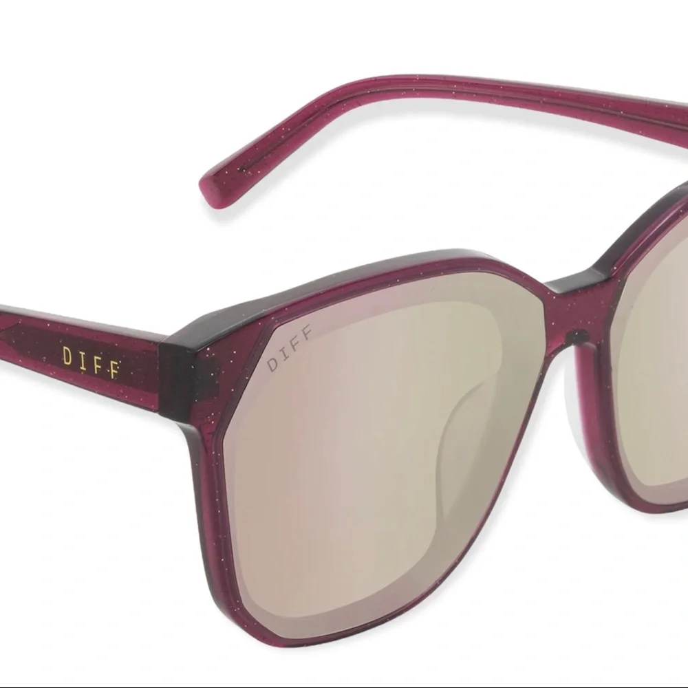 DIFF Gia Sunglasses Festive Umbria Frame Cherry Blossom Mirror Lens NWT